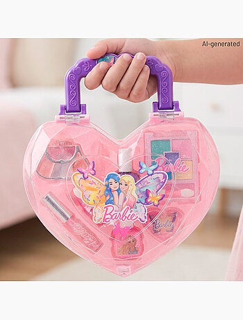 Barbie coffret de maquillage pour enfants en forme de cœur +5 ans