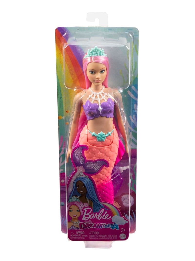 Barbie Dreamtopia Poupée Mannequin Sirène Cheveux Roses Rose - Kiabi