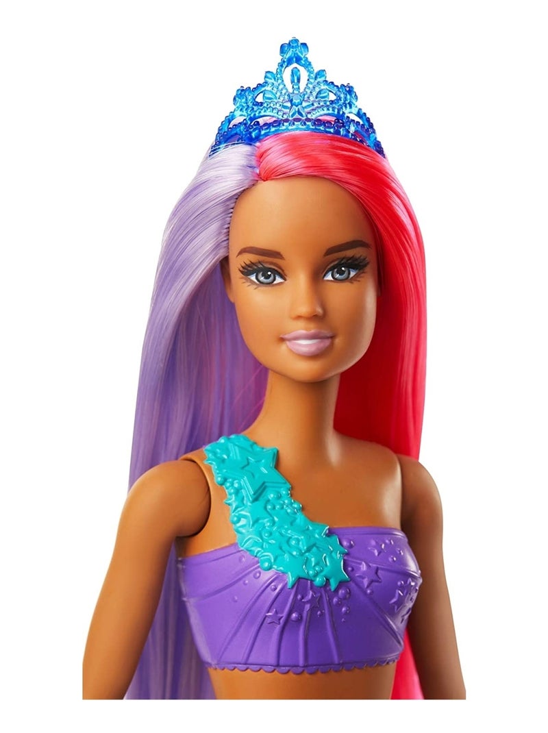 Barbie Dreamtopia poupée sirène aux cheveux roses et violets Multicolore - Kiabi