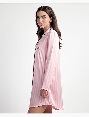 BARBIE Élégante caraco ouvert en satin à manches longues pour femme