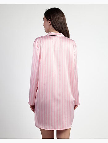 BARBIE Élégante caraco ouvert en satin à manches longues pour femme