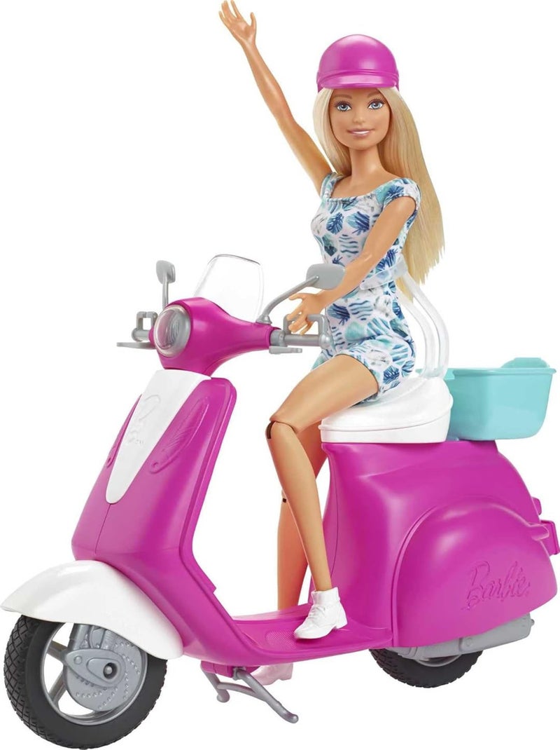Barbie Et Son Scooter - Barbie - Mattel Multicolore - Kiabi