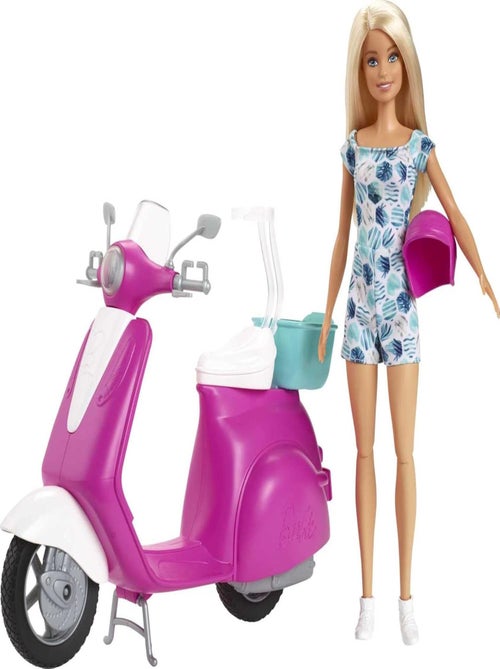 Barbie Et Son Scooter - Barbie - Mattel - Kiabi