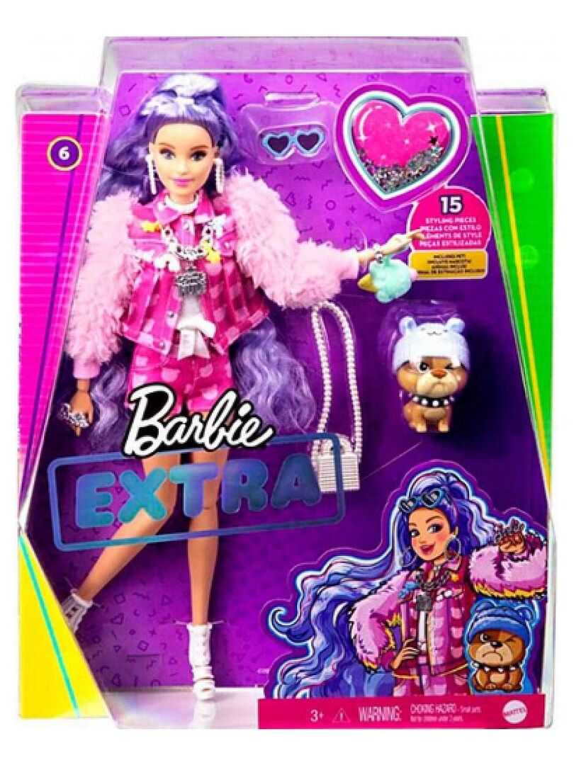 Poupée Barbie Extra : Brune à nattes avec élastiques - N/A - Kiabi - 38.08€