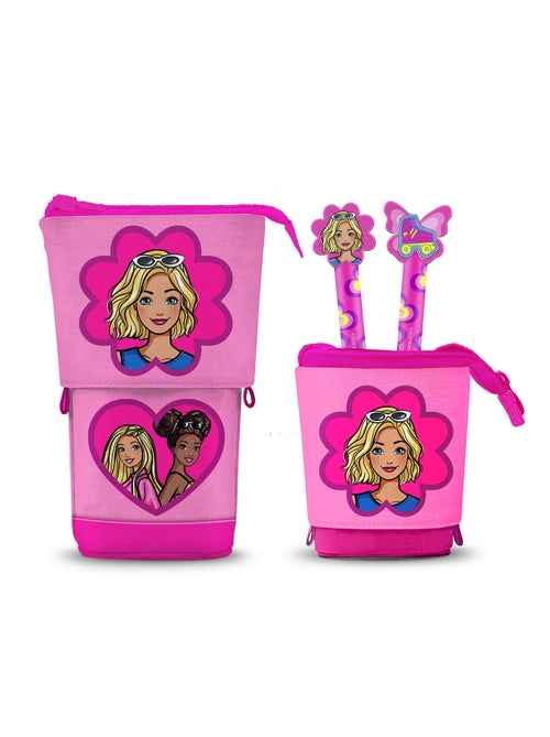 Barbie Flower Trousse Cute + 2 Stylos Gel Effaçables, Rose - Kiabi