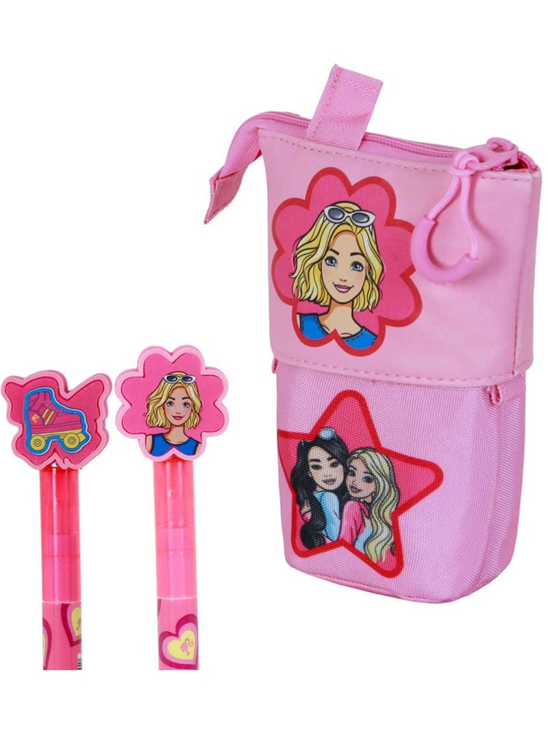 Barbie Flower Trousse Cute + 2 Stylos Gel Effaçables, Rose Rose - Kiabi