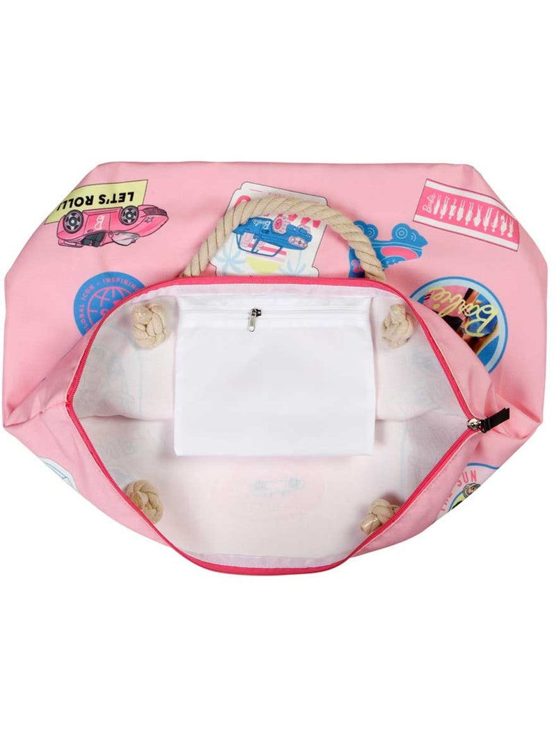 Barbie Malibu Sac de Plage Soleil, Rose Rose - Kiabi