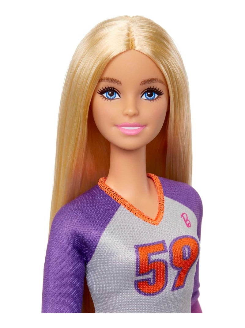 Barbie métiers - Poupée articulée joueuse de Volleyball Violet - Kiabi