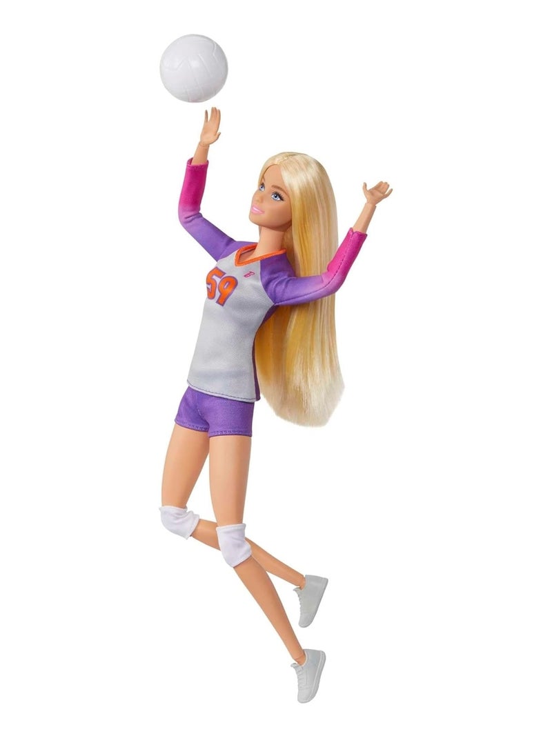 Barbie métiers - Poupée articulée joueuse de Volleyball Violet - Kiabi