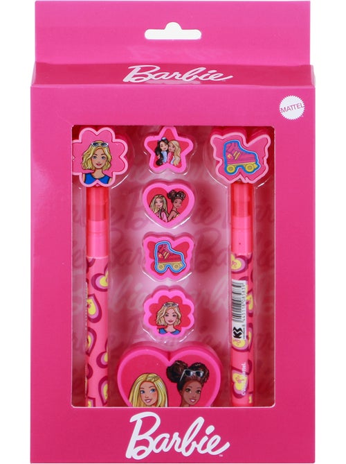Barbie Mix Pack de Stylo Gel Effaçable + Crayon Éternel + 4 Gommes + Taille-crayon, Rose - Kiabi Barbie Mix Pack de Stylo Gel Effaçable + Crayon Éternel + 4 Gommes + Taille-crayon, Rose - Kiabi