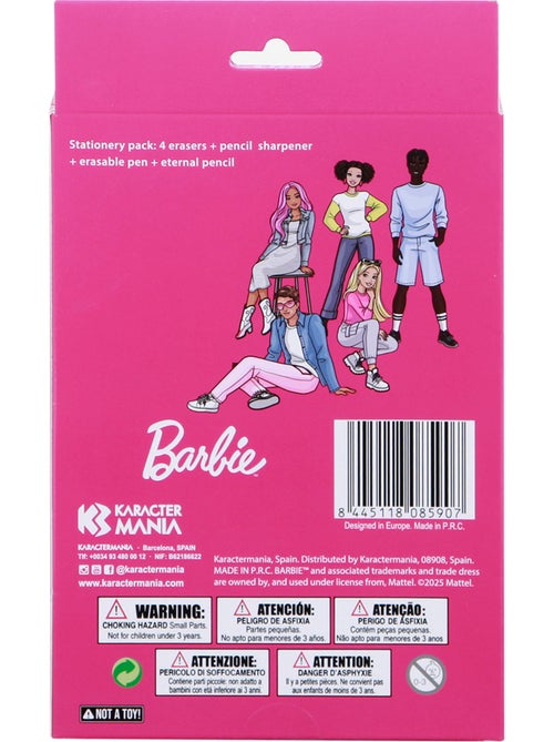 Barbie Mix Pack de Stylo Gel Effaçable + Crayon Éternel + 4 Gommes + Taille-crayon, Rose - Kiabi Barbie Mix Pack de Stylo Gel Effaçable + Crayon Éternel + 4 Gommes + Taille-crayon, Rose - Kiabi