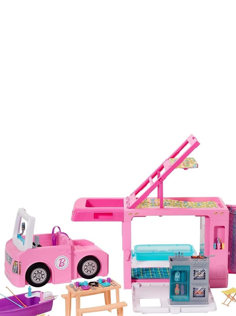 Barbie Mobilier Camping-Car de Rêve 3-en-1 pour poupées N/A - Kiabi