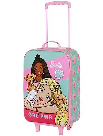 Barbie Pets Valise à Roulettes Soft 3D, Rose