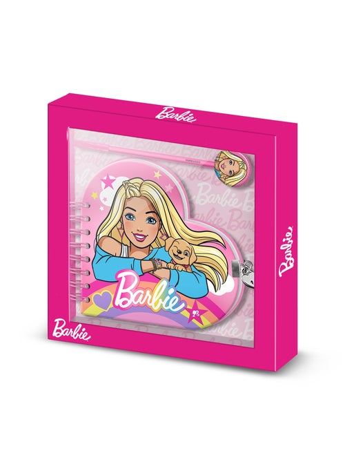 Barbie Rainbow Journal Coeur + Stylo, Rose - Kiabi
