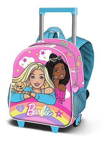 Barbie Rainbowy Sac à dos 3D à Roulettes Petit, Rose