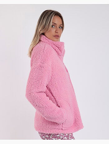Barbie Robe de chambre chaude manches longues effet sherpa Sweet pour femme