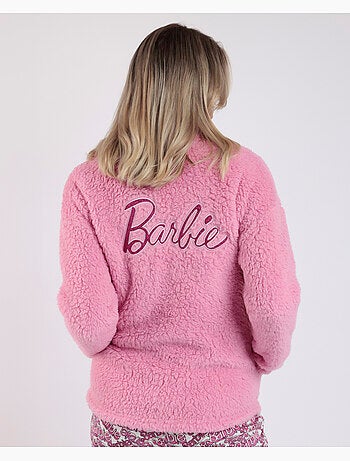 Barbie Robe de chambre chaude manches longues effet sherpa Sweet pour femme