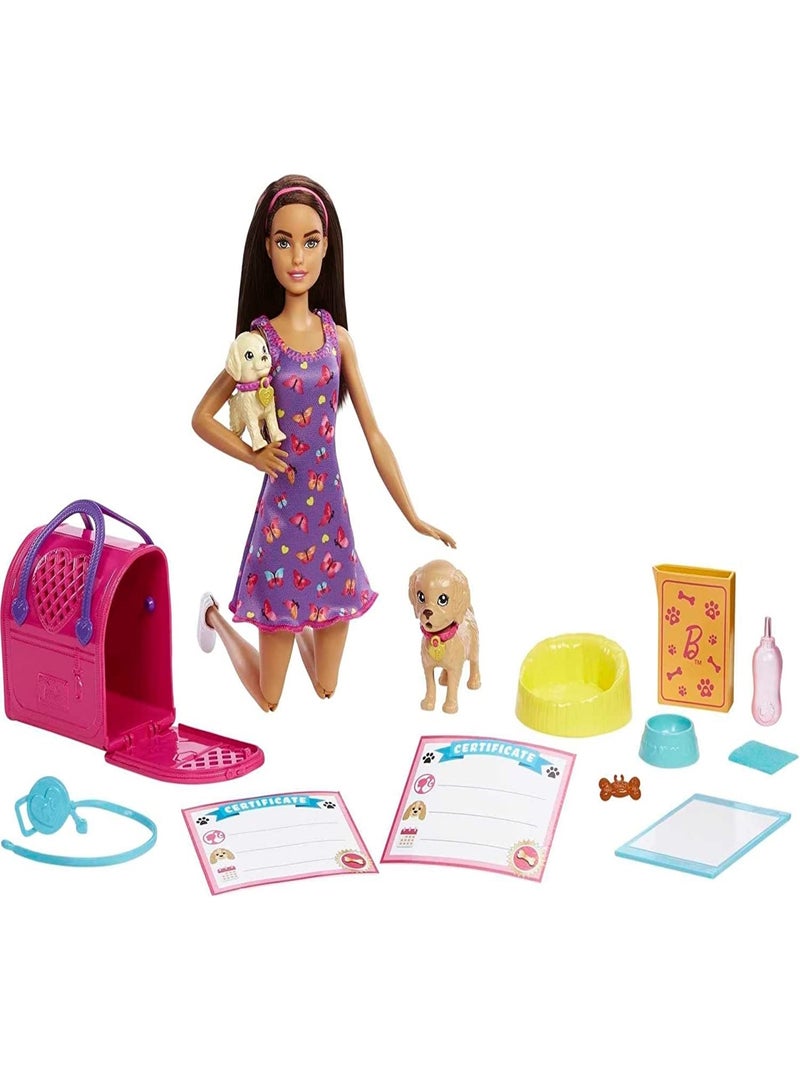Barbie Set de jeu d'adoption de chiots avec poupée brunette Multicolore - Kiabi
