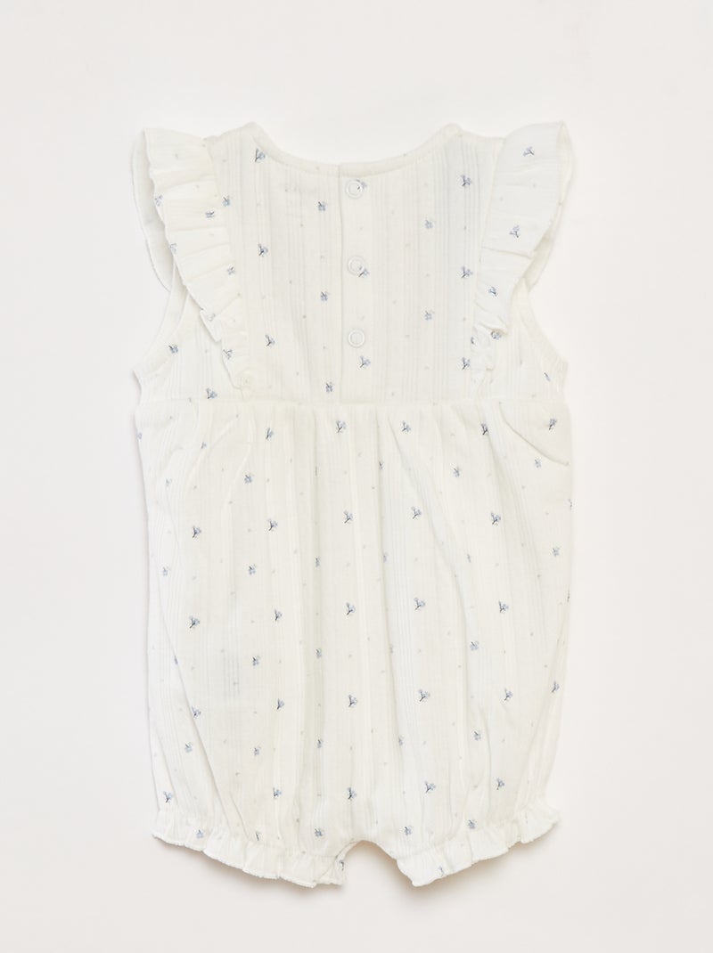 Barboteuse à volants avec poches - BLANC - Bébé fille - 6.00