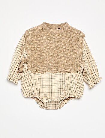 Barboteuse avec partie pull sans manches