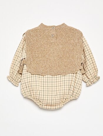 Barboteuse avec partie pull sans manches