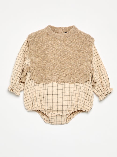 Barboteuse avec partie pull sans manches - Kiabi