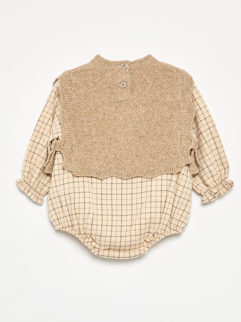 Barboteuse avec partie pull sans manches Beige - Kiabi