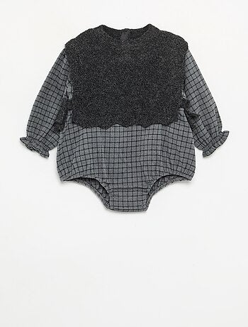 Barboteuse avec partie pull sans manches