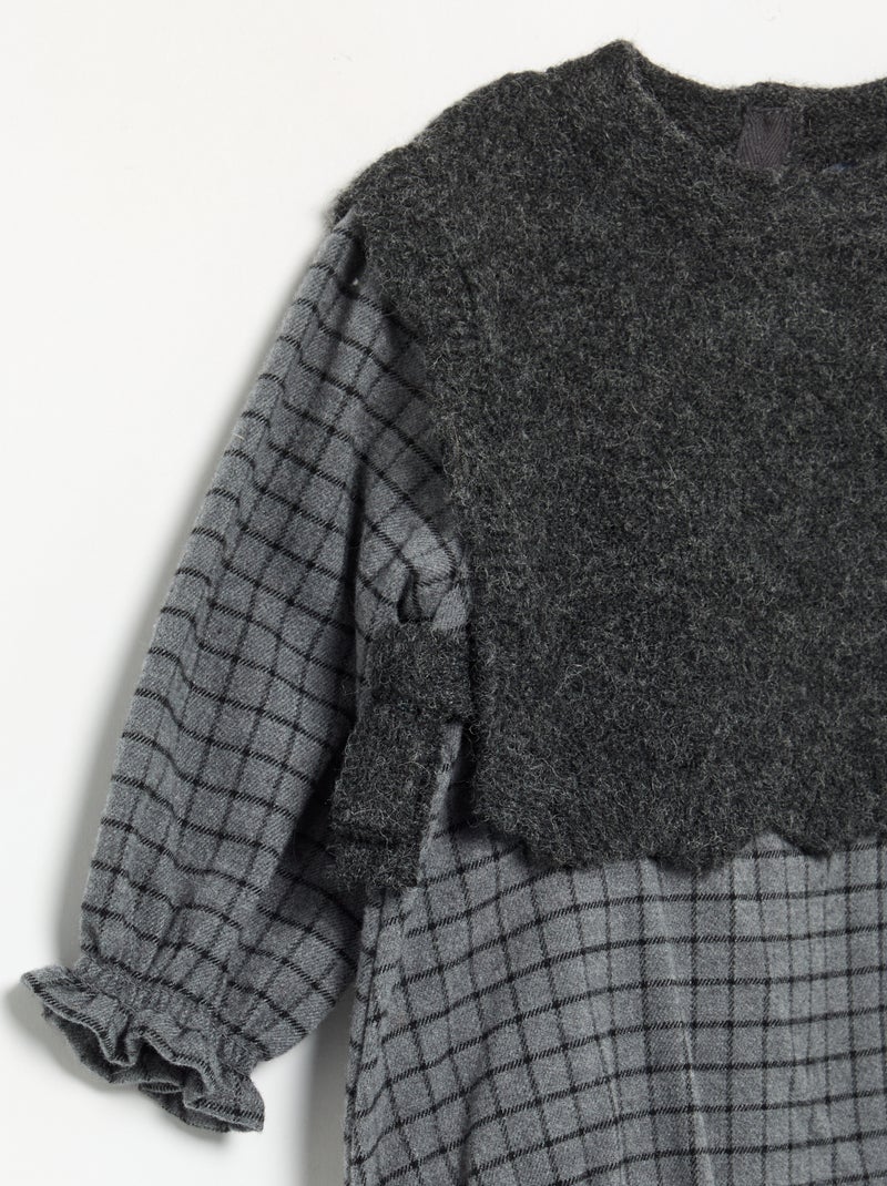 Barboteuse avec partie pull sans manches Gris - Kiabi