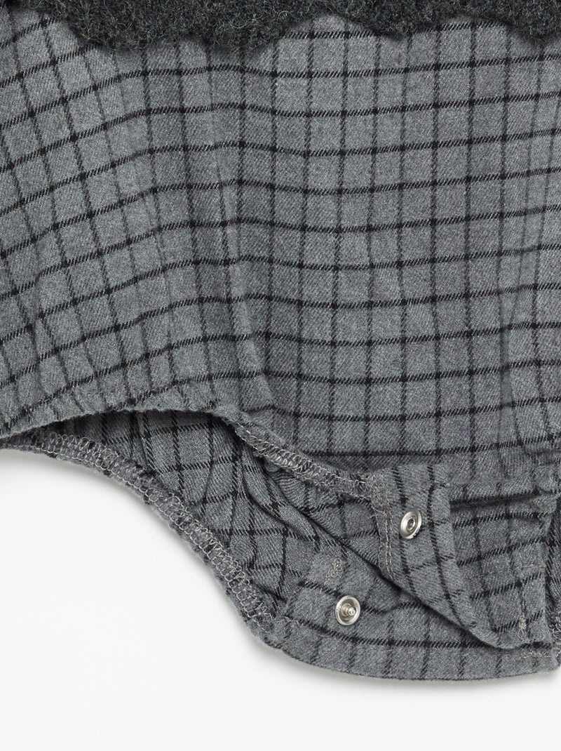 Barboteuse avec partie pull sans manches Gris - Kiabi