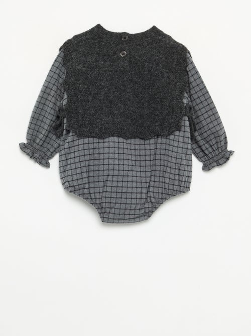 Barboteuse avec partie pull sans manches - Kiabi