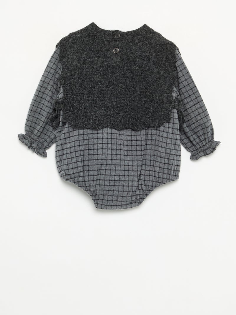 Barboteuse avec partie pull sans manches Gris - Kiabi