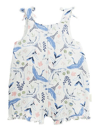 Barboteuse bébé + chapeau en gaze de coton Tiana