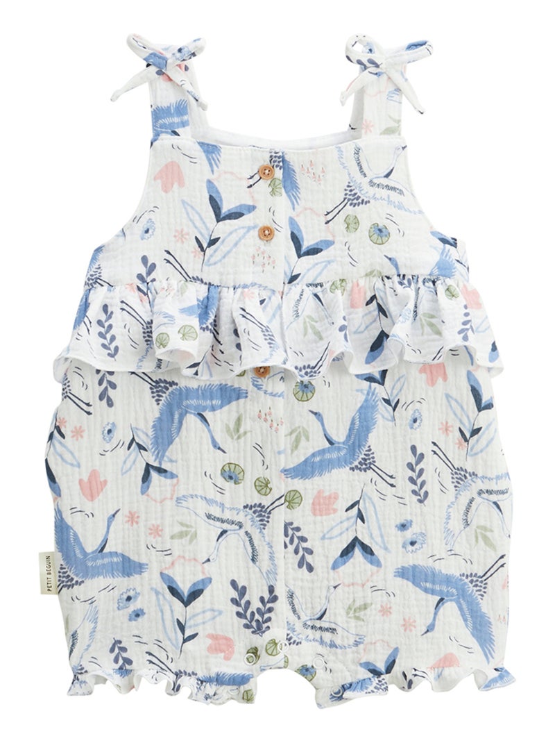 Barboteuse bébé + chapeau en gaze de coton Tiana Ecru - Kiabi