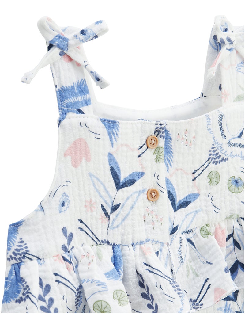 Barboteuse bébé + chapeau en gaze de coton Tiana Ecru - Kiabi