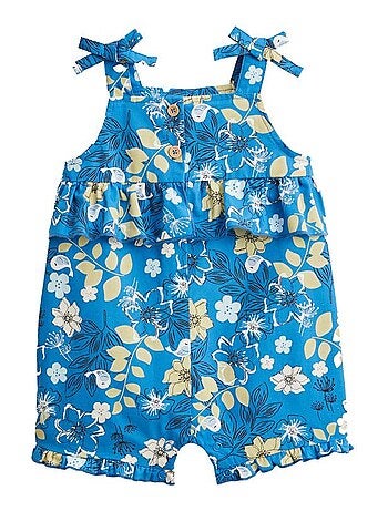 Barboteuse bébé + chapeau en popeline Flora