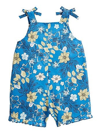 Barboteuse bébé + chapeau en popeline Flora
