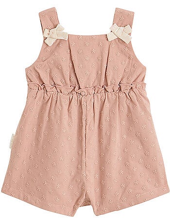 Barboteuse bébé en broderie anglaise + headband Poésie d'été