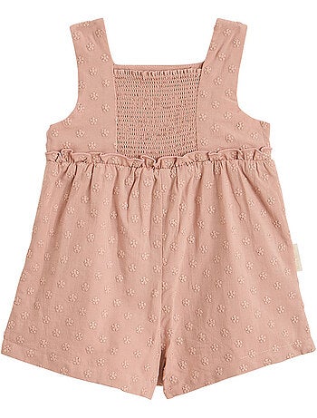 Barboteuse bébé en broderie anglaise + headband Poésie d'été