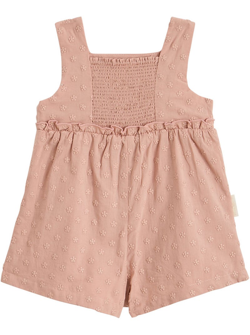 Barboteuse bébé en broderie anglaise + headband Poésie d'été Rose - Kiabi