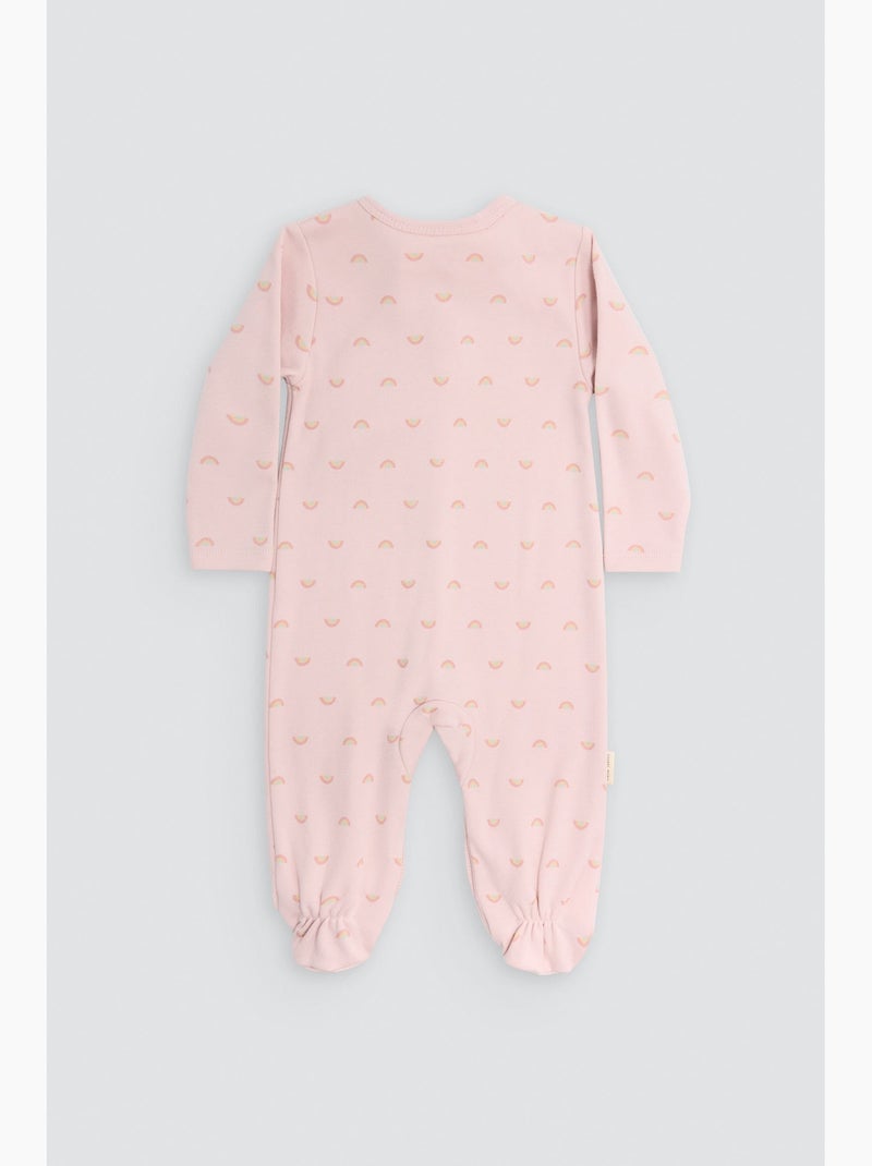 Barboteuse bébé en coton imprimé arc-en-ciel Rose - Kiabi