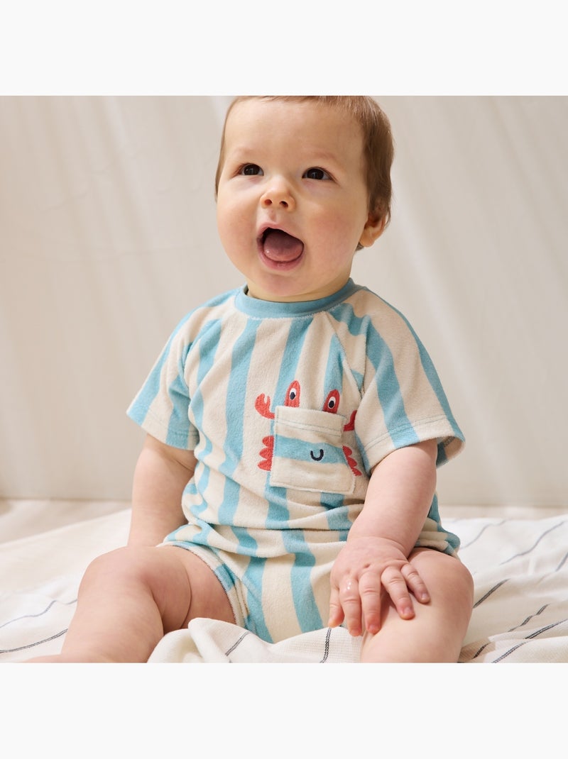 Barboteuse bébé en éponge Cayo coco Bleu - Kiabi
