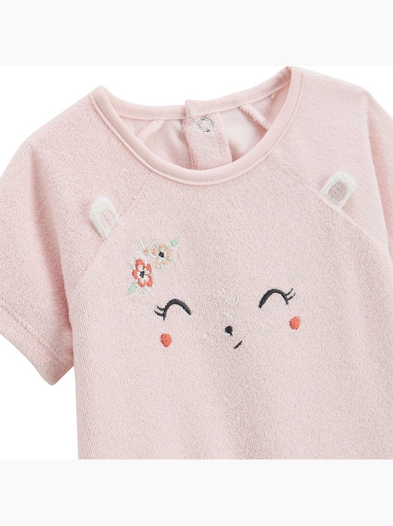 Barboteuse bébé en éponge Saona Rose - Kiabi