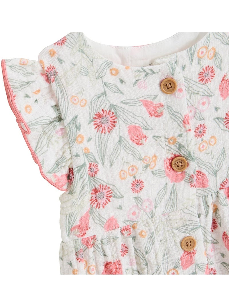 Barboteuse bébé en gaze de coton Anaelle Rose - Kiabi