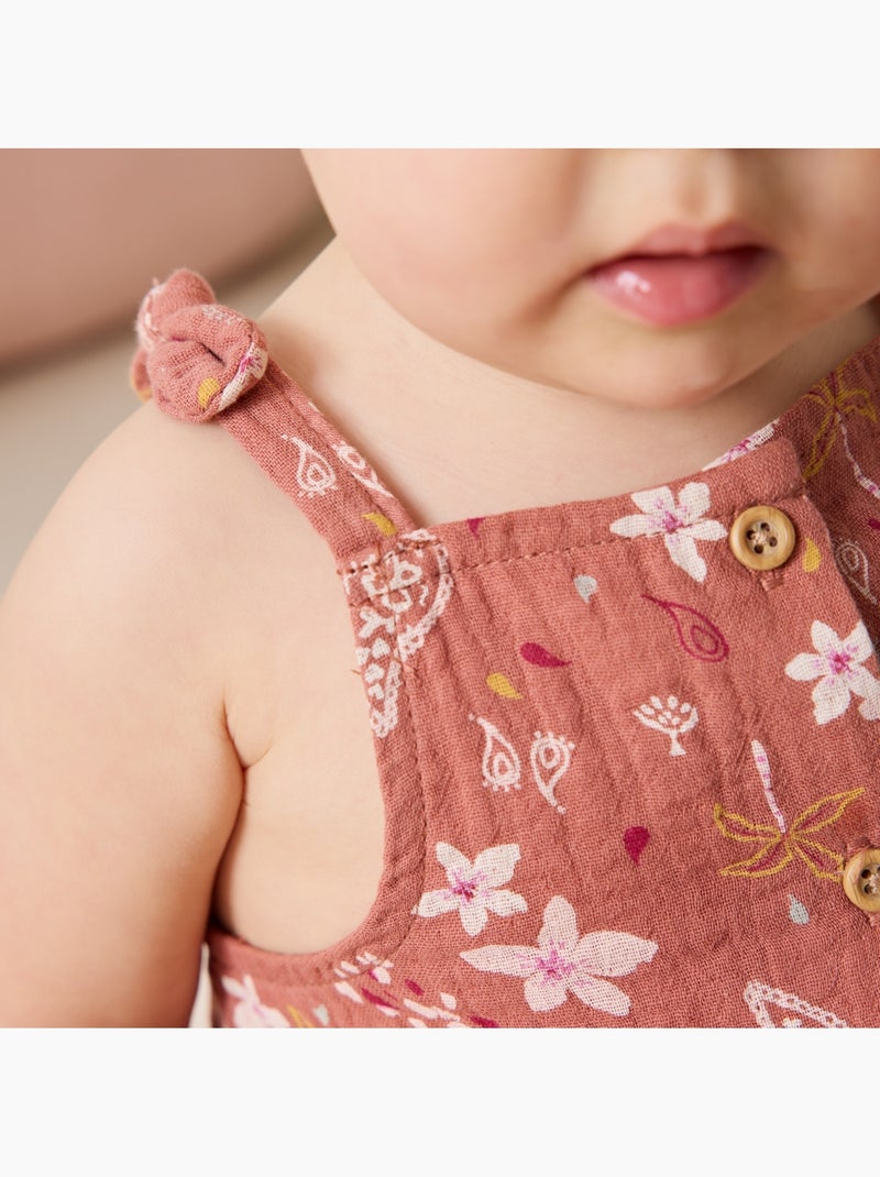 Barboteuse bébé en gaze de coton Arizona Rose foncé - Kiabi