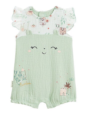Barboteuse bébé en gaze de coton Arya