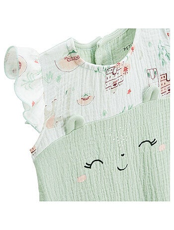 Barboteuse bébé en gaze de coton Arya