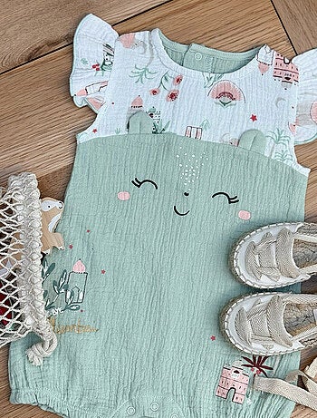 Barboteuse bébé en gaze de coton Arya
