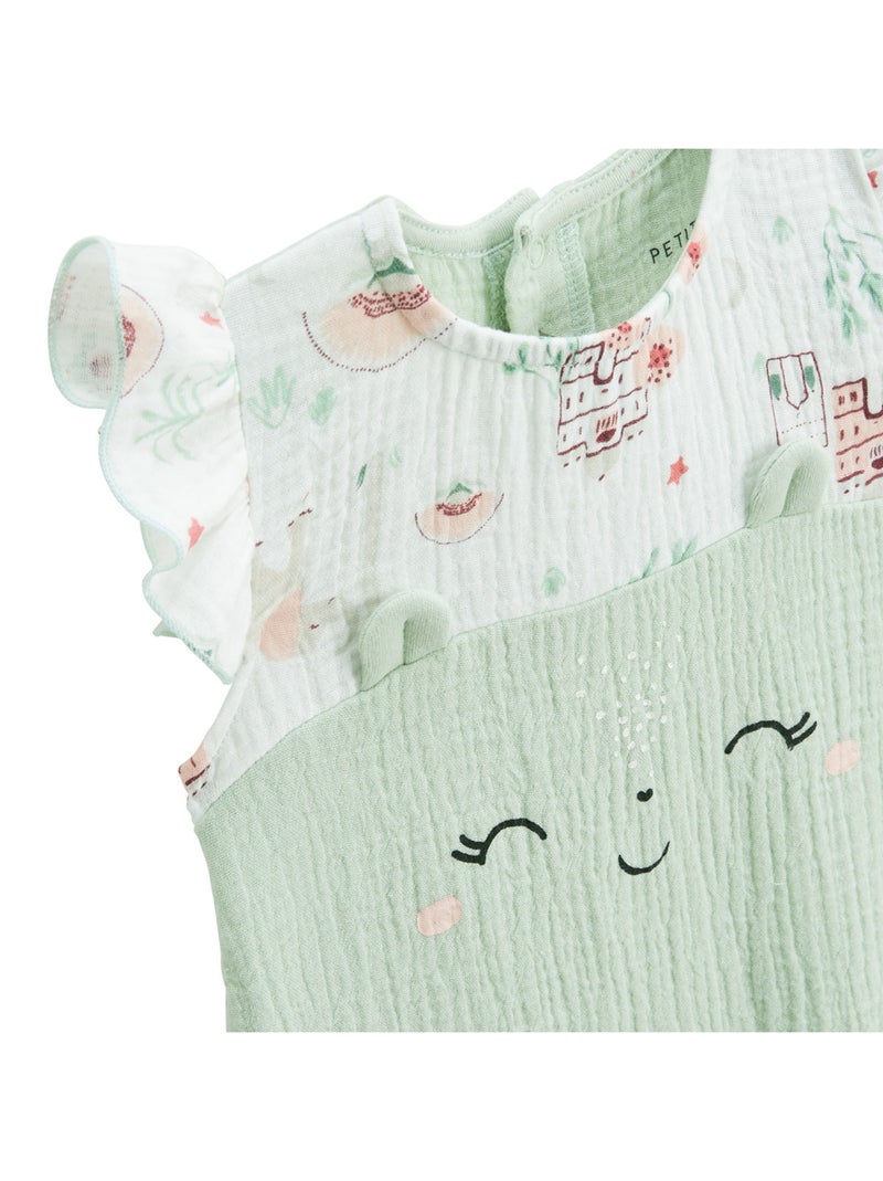 Barboteuse bébé en gaze de coton Arya Ecru - Kiabi