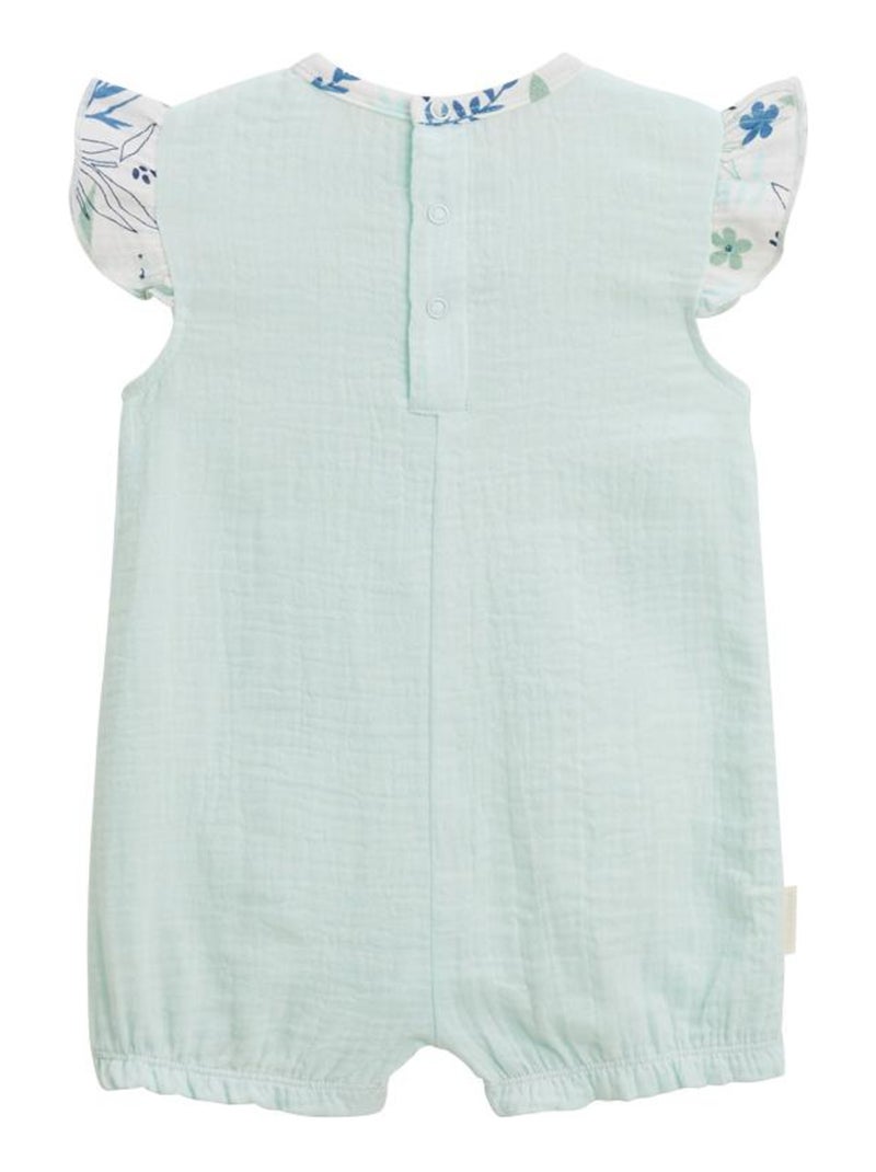 Barboteuse bébé en gaze de coton azur Dahlia Bleu - Kiabi